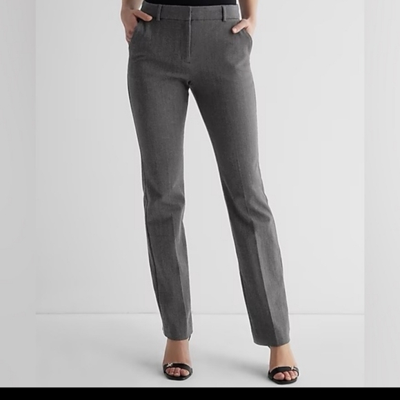 Express Columnist Barely Boot Gray Pants Office Work 4S - Picture 5 of 13